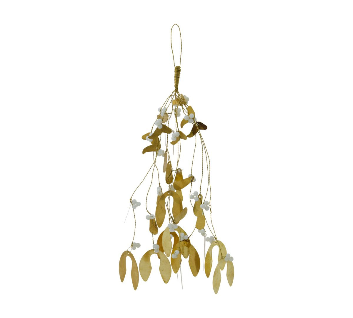 Brass mistletoe hanging decoration 