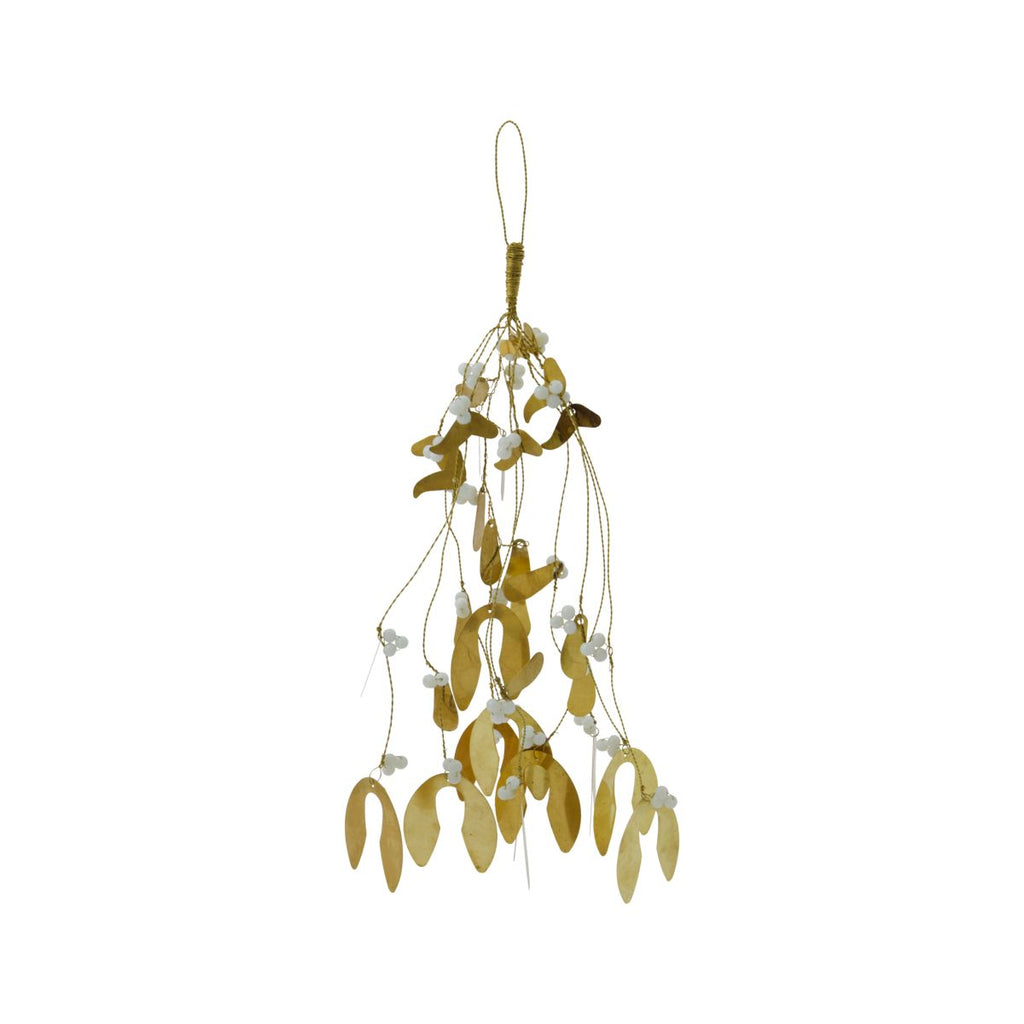 Brass mistletoe hanging decoration 