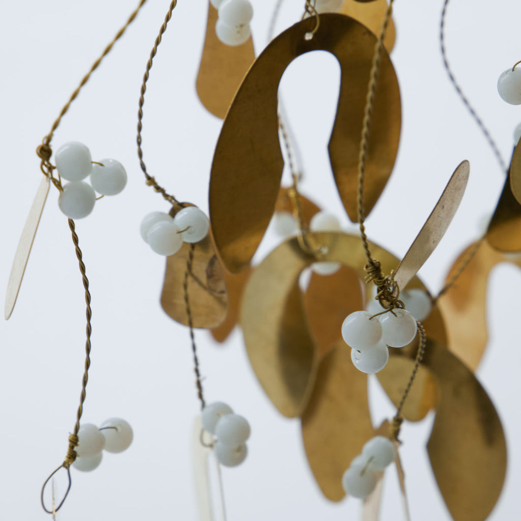 Brass mistletoe hanging decoration 