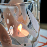  Handmade glass candle holder in transparent glass with a swirl