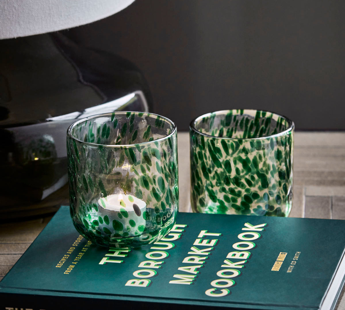 Handmade Glass Candle Holder Set