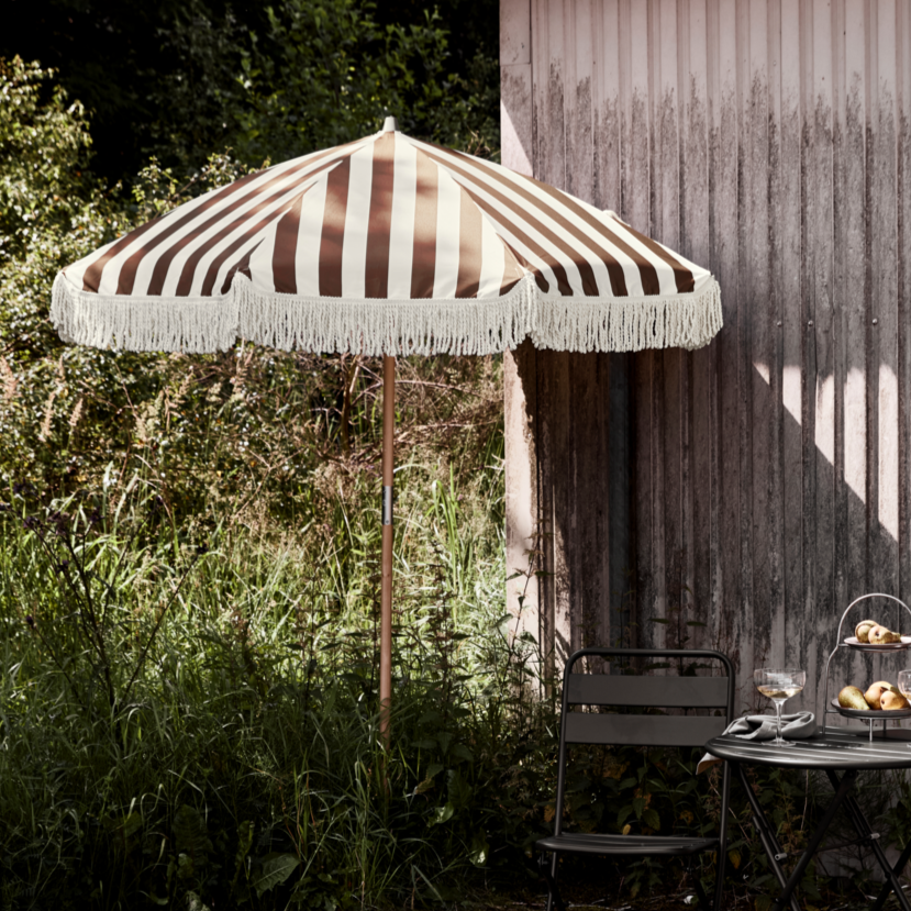 Brown stripe Garden Umbrella by House Doctor 