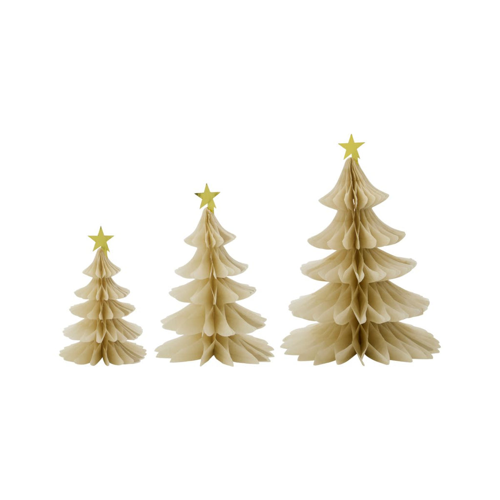 White Paper Christmas Tree Table Decoration Set 