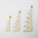 Ivory Paper Christmas Trees Set of Three