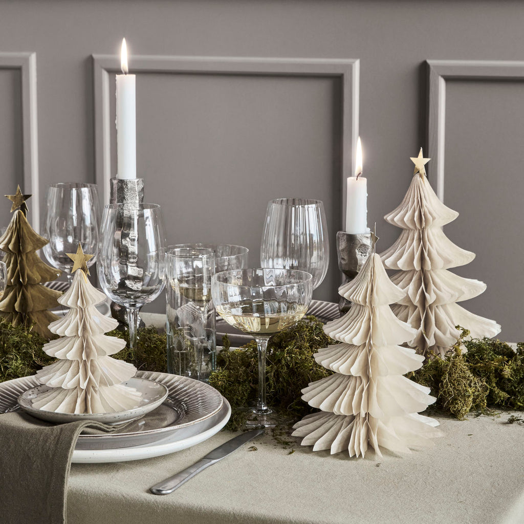 White Paper Christmas Tree Table Decoration Set 