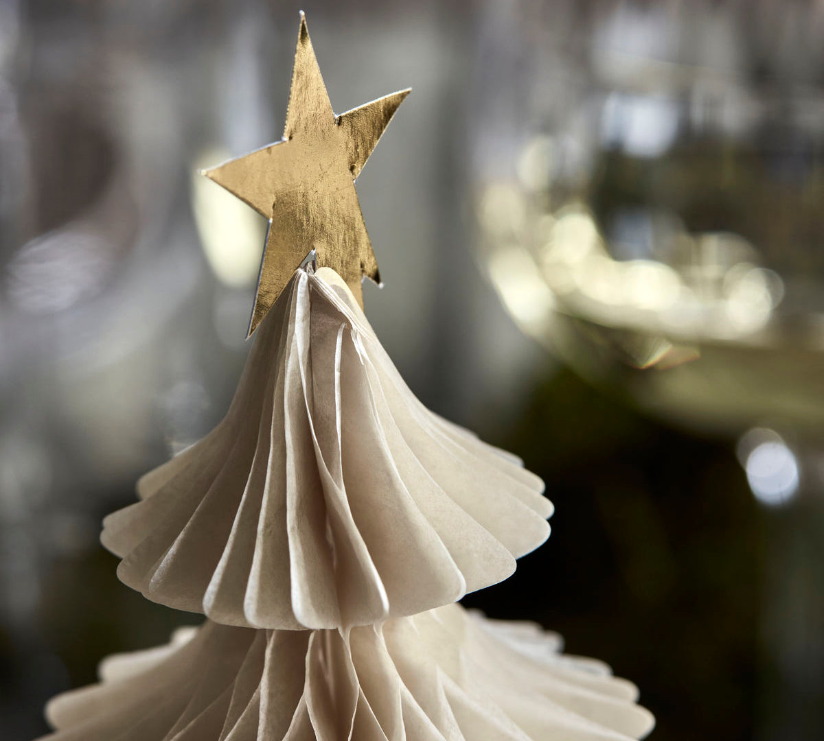 White Paper Christmas Tree Table Decoration Set 