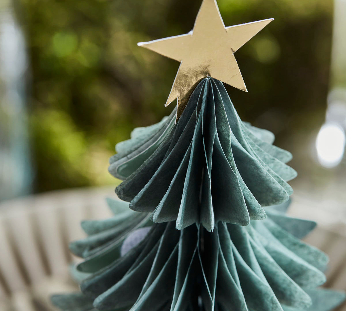 Green Paper Christmas Tree Table Decoration Set 