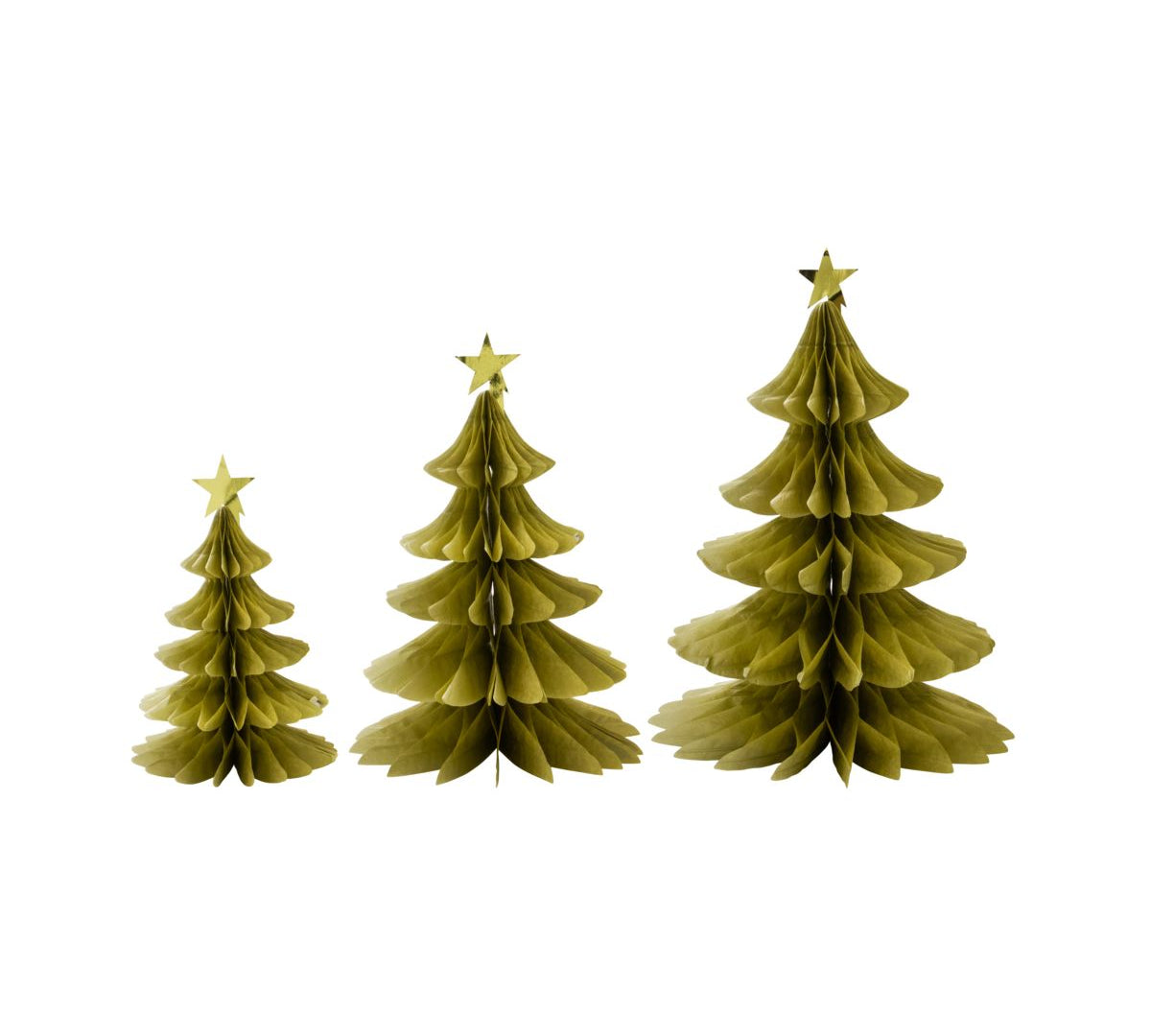 Gold Paper Christmas Tree Table Decoration Set 