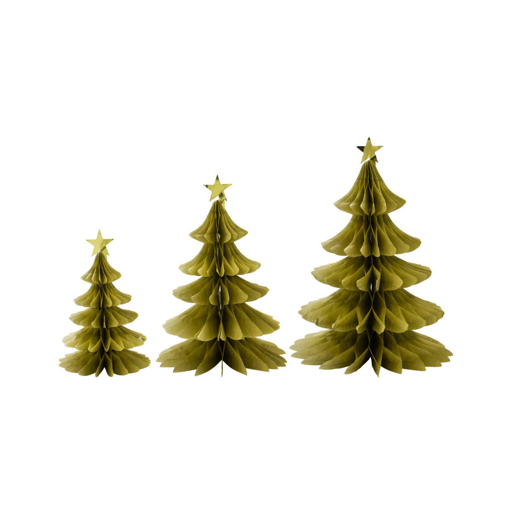 Gold Paper Christmas Tree Table Decoration Set 