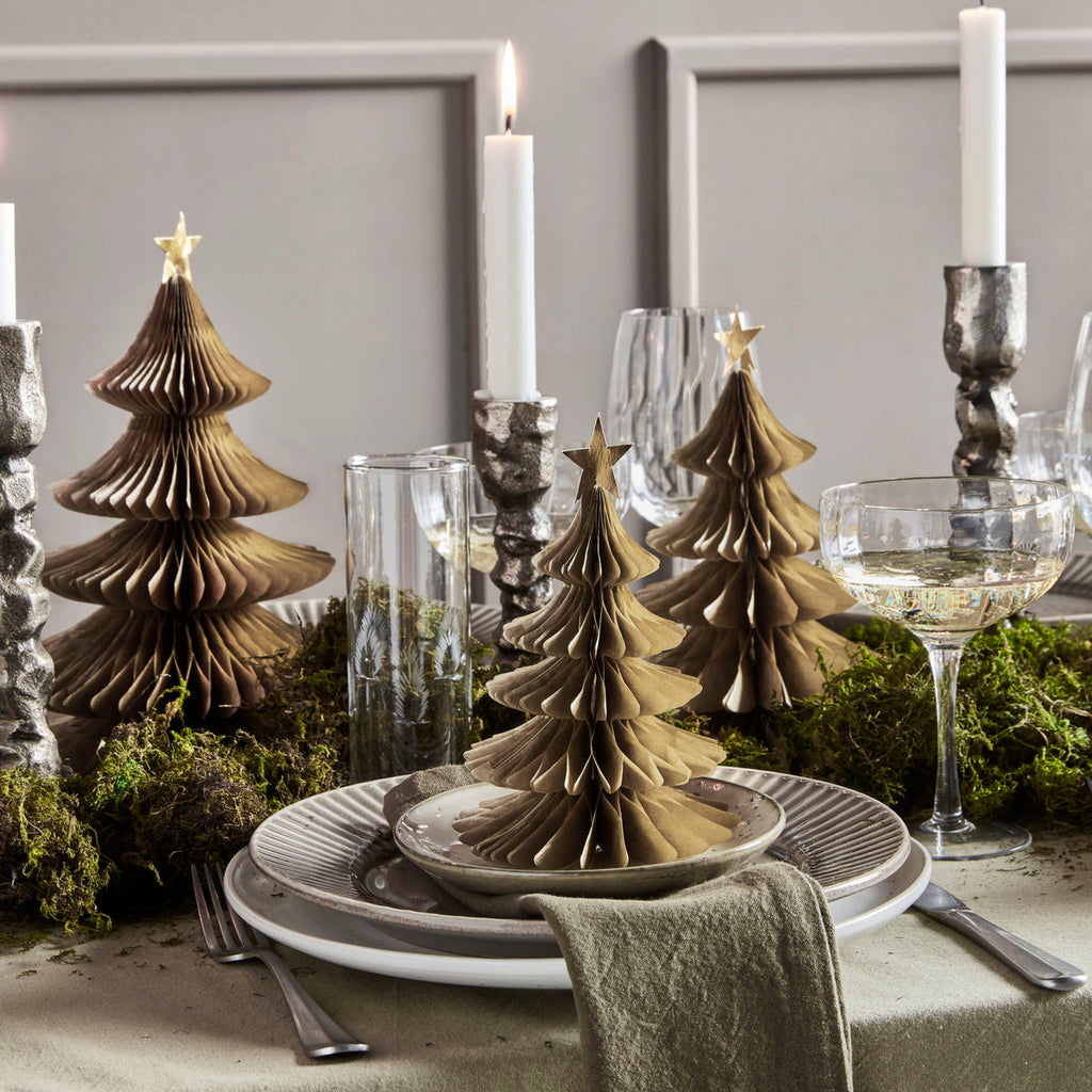 Gold Paper Christmas Tree Table Decoration Set 