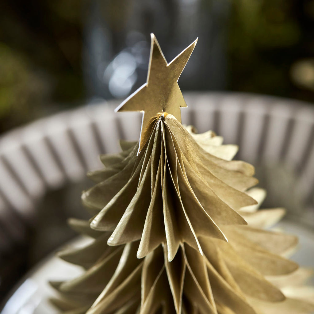 Gold Paper Christmas Trees Set of Three