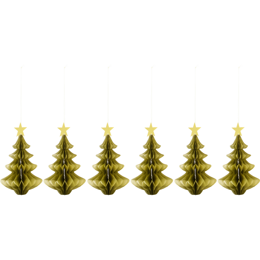 Gold Paper Christmas Tree Table Decoration Set 