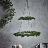 Hanging Christmas Wreath with pine branches