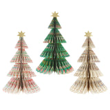 Liberty Print Honeycomb Christmas Trees set of three