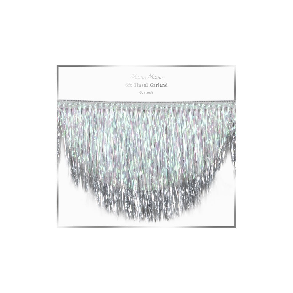 Silver Tinsel Scallop Garland by Meri Meri