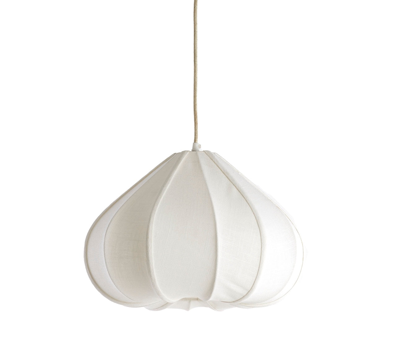 white fabric onion shaped pendant light 