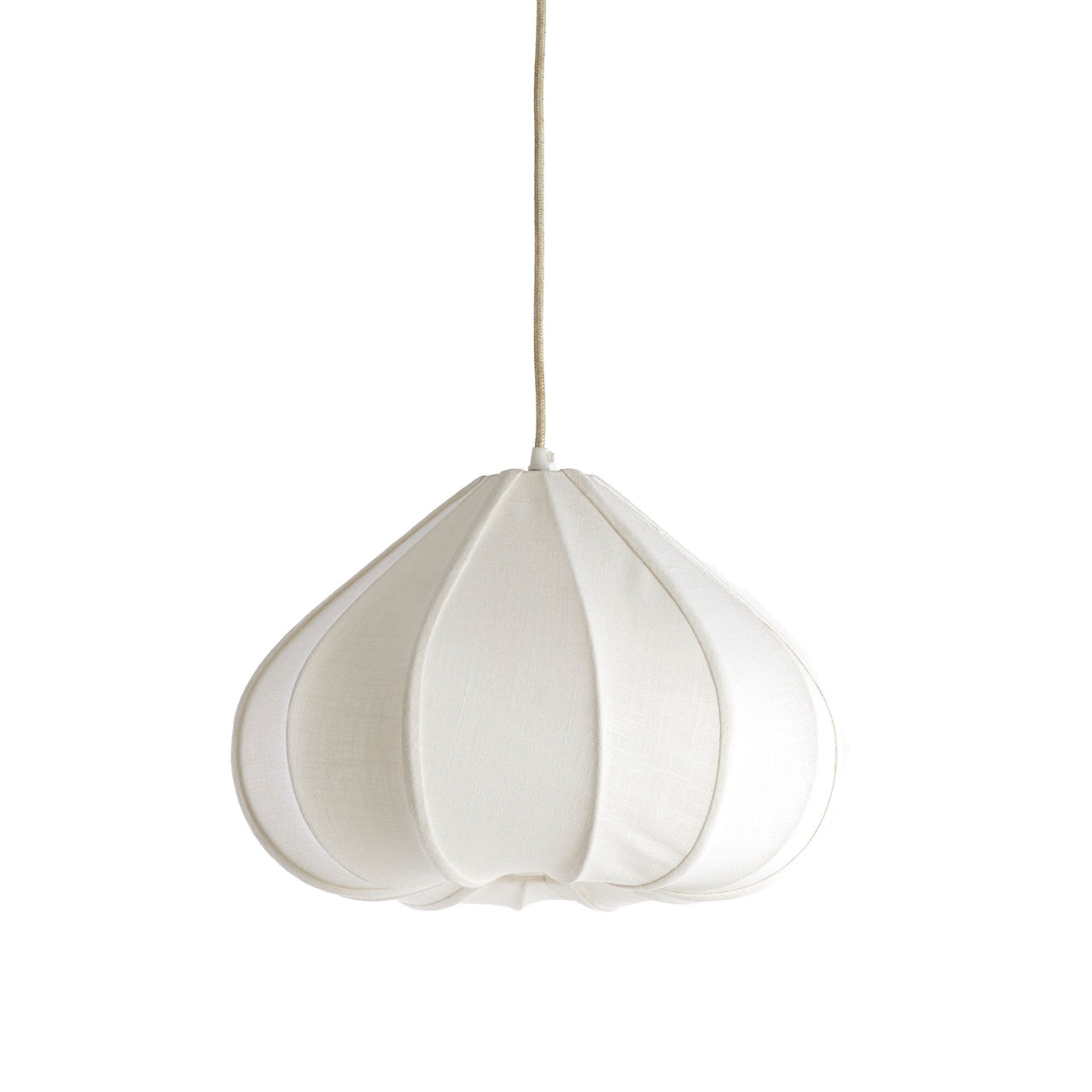 white fabric onion shaped pendant light 