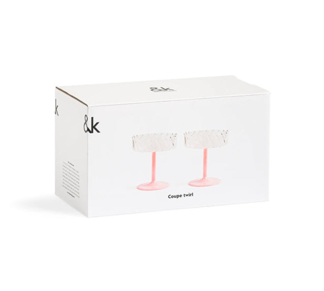 Coupe Twirl Pink Cocktail Glass by Klevering