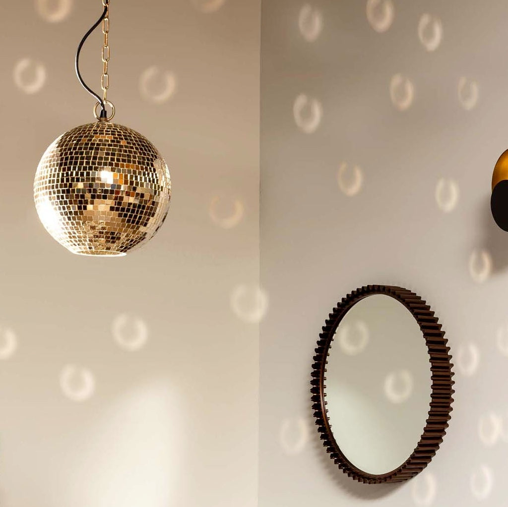 Disco Ball Pendant Light in gold 