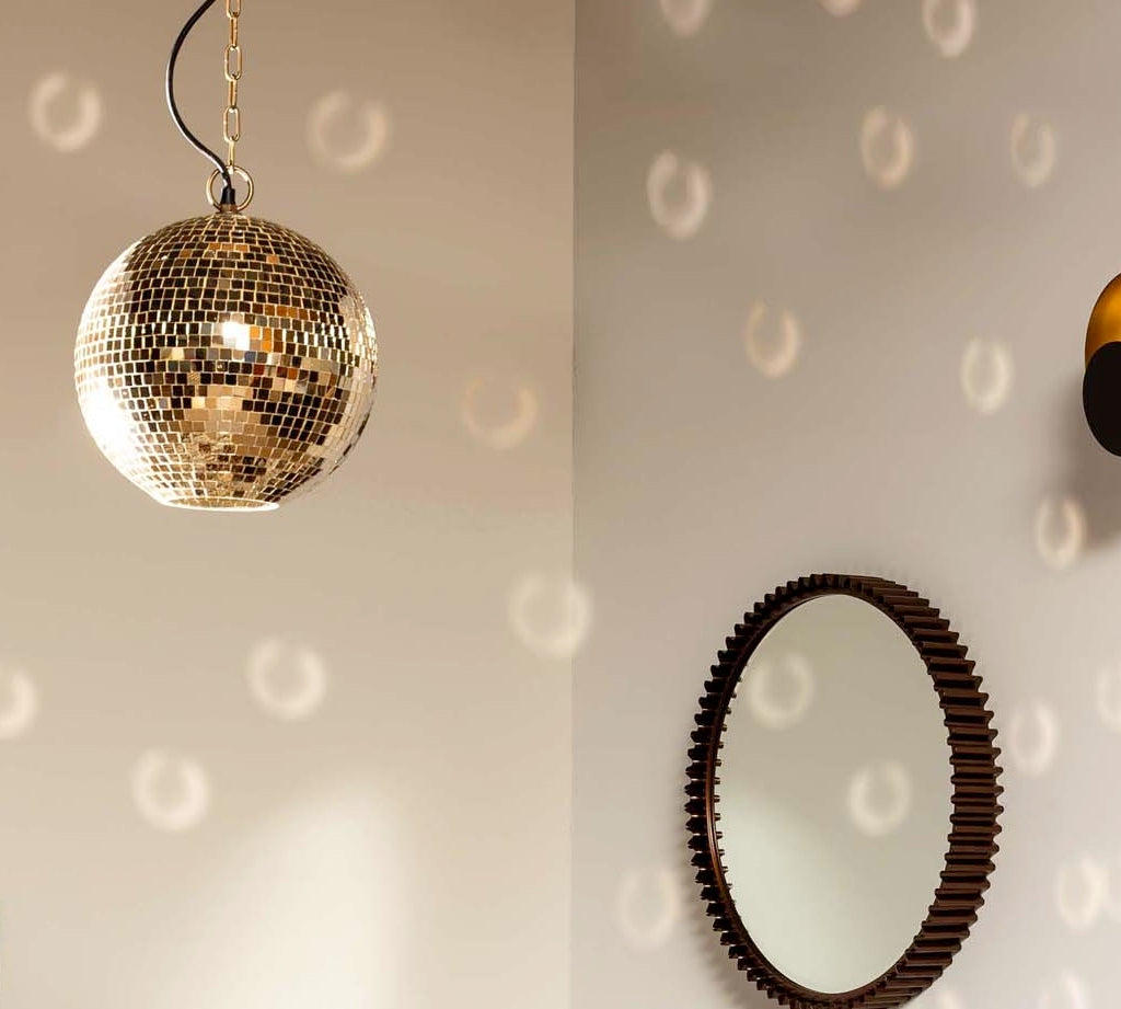 Disco Ball Pendant Light in gold 