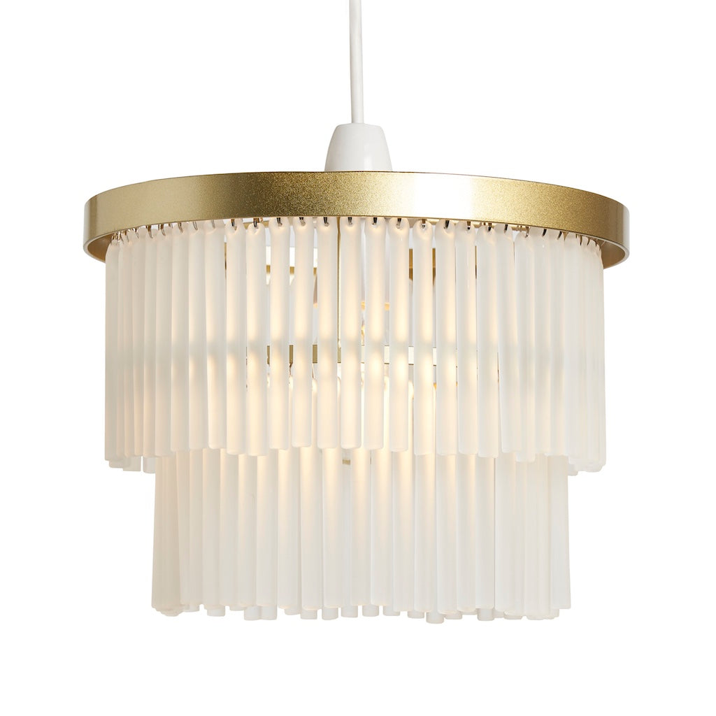 Aubrey brass and glass pendant light 
