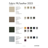 Color swatches for fabric and leather with brand 'Conform' at the bottom.