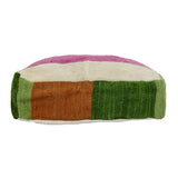 Kelim Floor Cushion in pink, green and tan