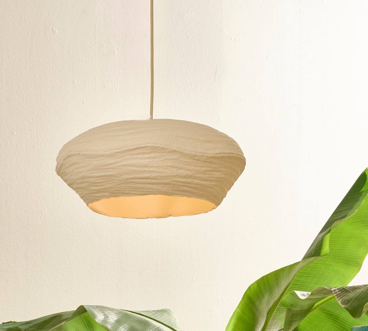 Paper Mache White Pendant light