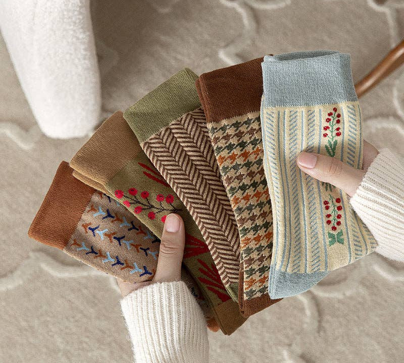 Japanese Cotton Retro Socks