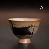 Gohobi Handmade Black Ink Hand-painted Cat