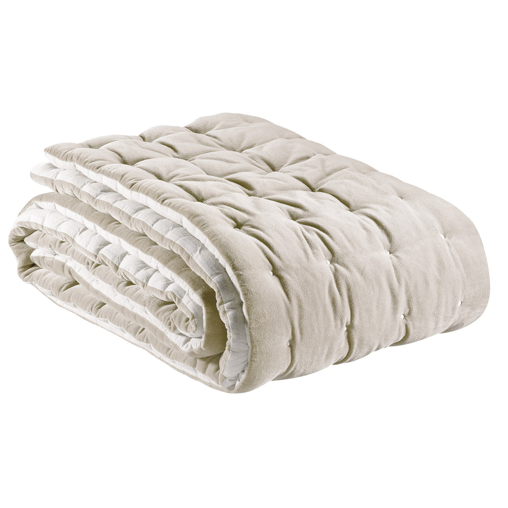 Quilted Velvet Throw by Vivaraise in Grey