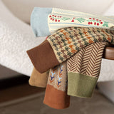 Japanese Cotton Retro Socks Houndstooth pattern