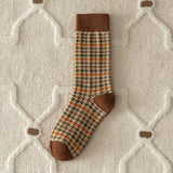 Japanese Cotton Retro Socks in brown 