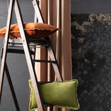 Olive Green Velvet Cushion with Fringe - Rectangle by Vivaraise