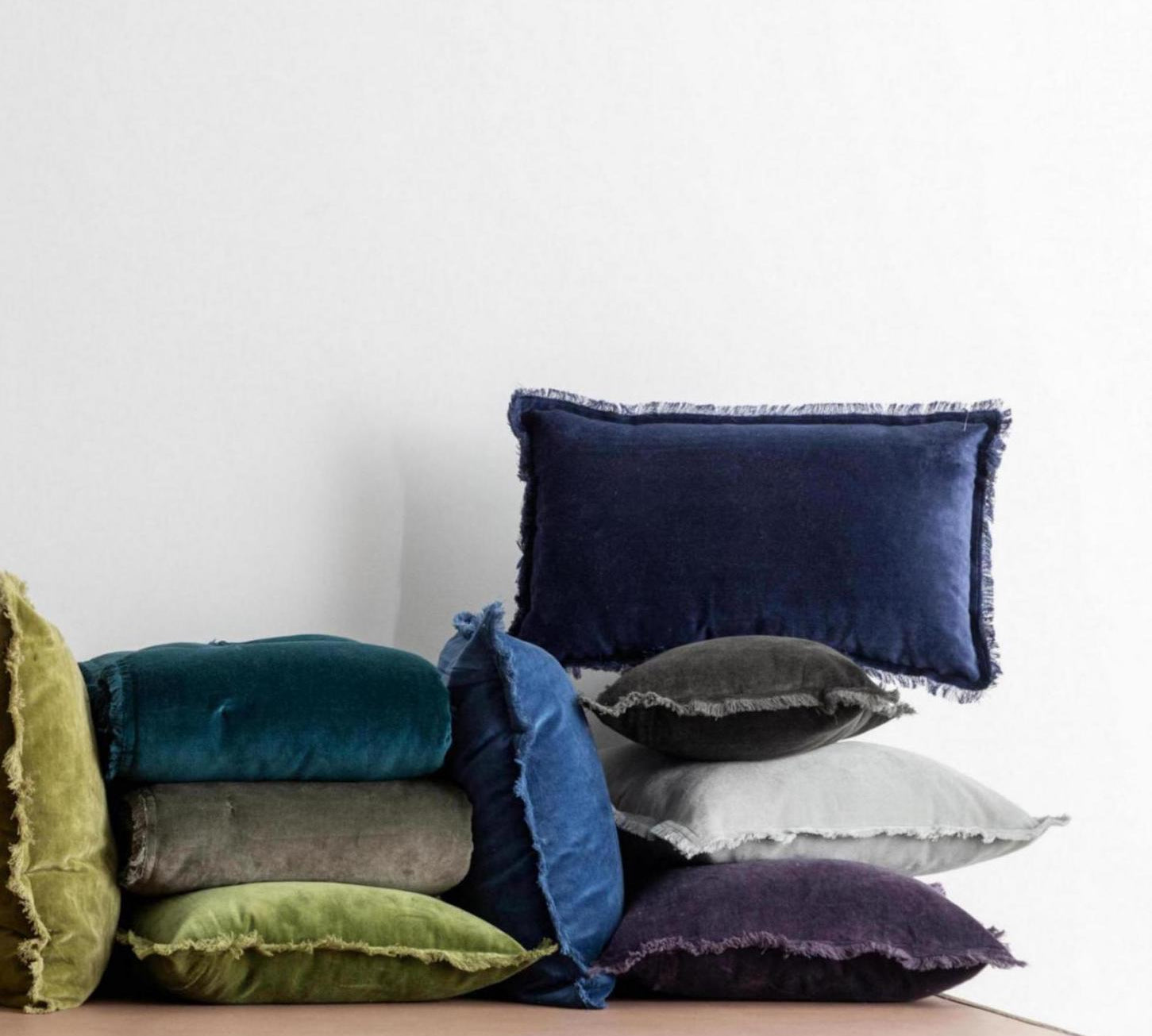 Blue Velvet Cushion by Vivaraise