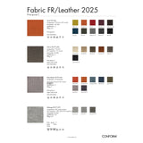 Color swatches for fabric and leather with brand 'Conform' at the bottom.