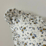 Blue Ditsy Floral Ruffle Cushion