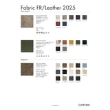 Color swatches for fabric and leather with brand 'Conform' at the bottom.
