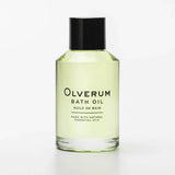 Olverum bath oil bottle on a white background