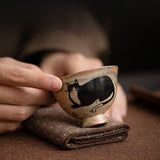 Gohobi Handmade Black Ink Hand-painted Cat