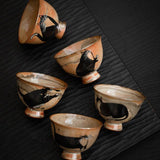 Gohobi Handmade Black Ink Hand-painted Cat