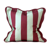 Outdoor Burgundy & Mint Scalloped Edge Cushion