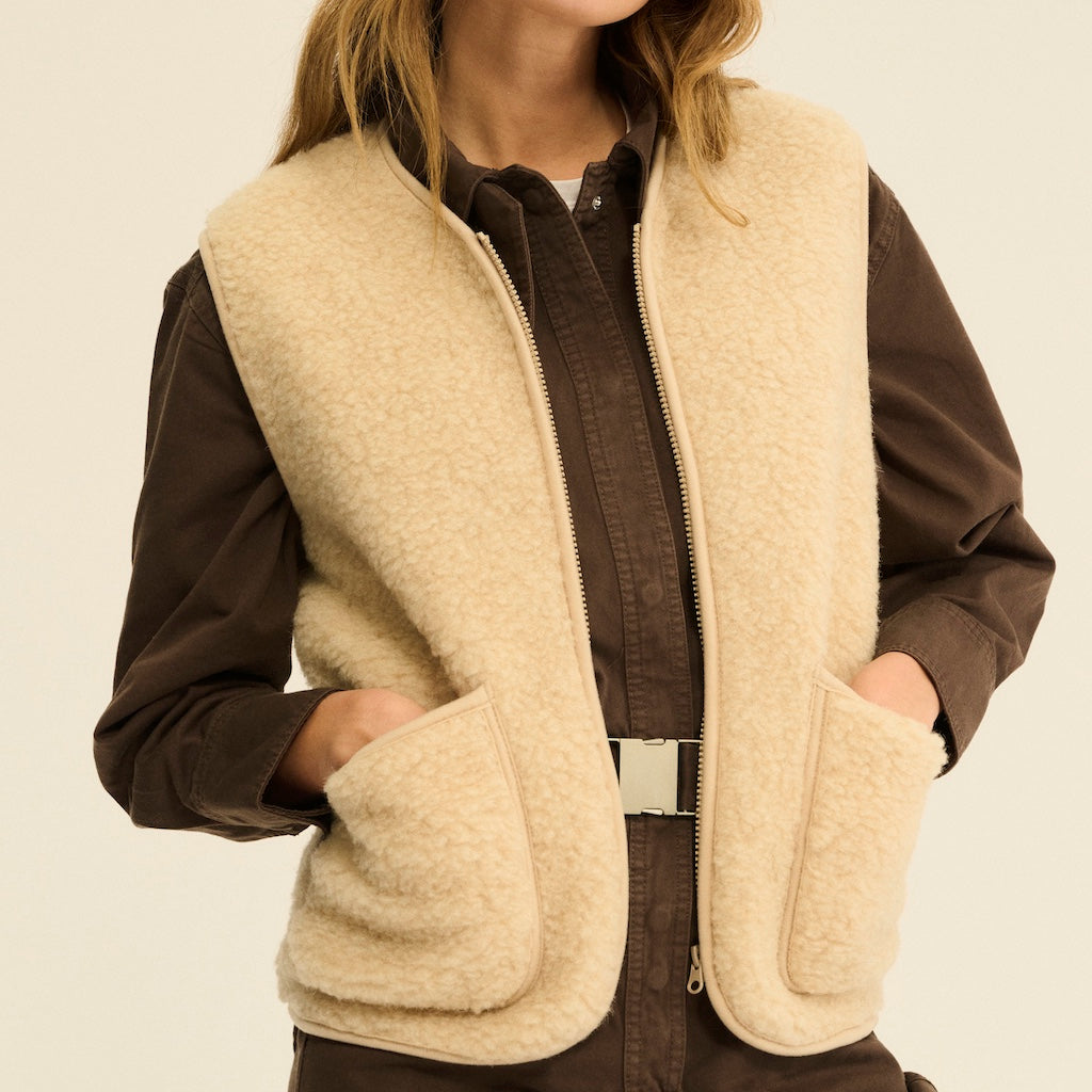 Coldbreaker Wool Vest in Beige