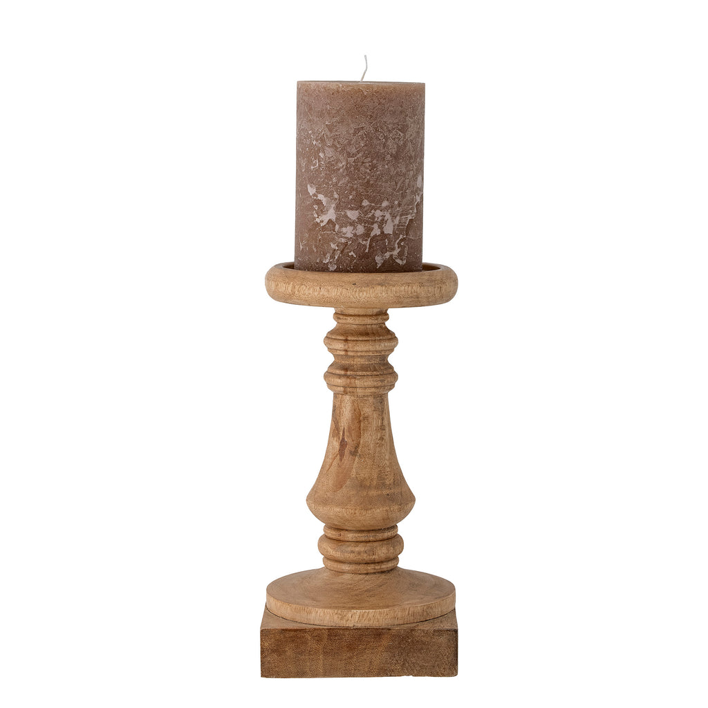 Rustic Wooden Candlestick 