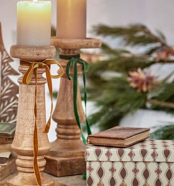 Rustic Wooden Candlestick