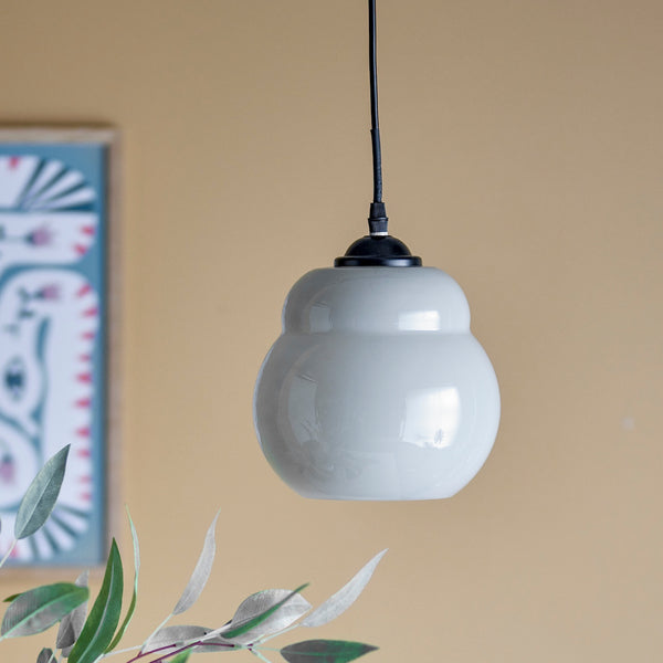 Motella Glass Pendant Light in grey by Bloomingville