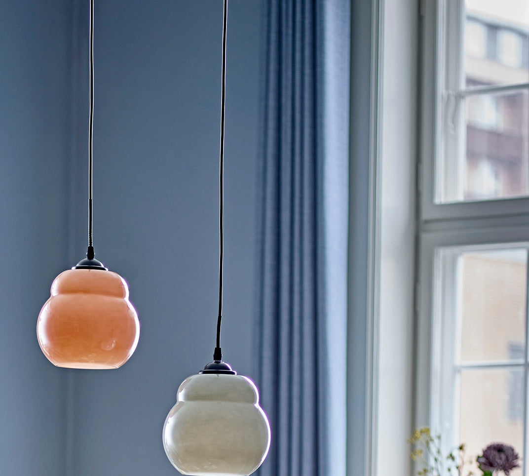 Motella Glass Pendant Light in grey by Bloomingville