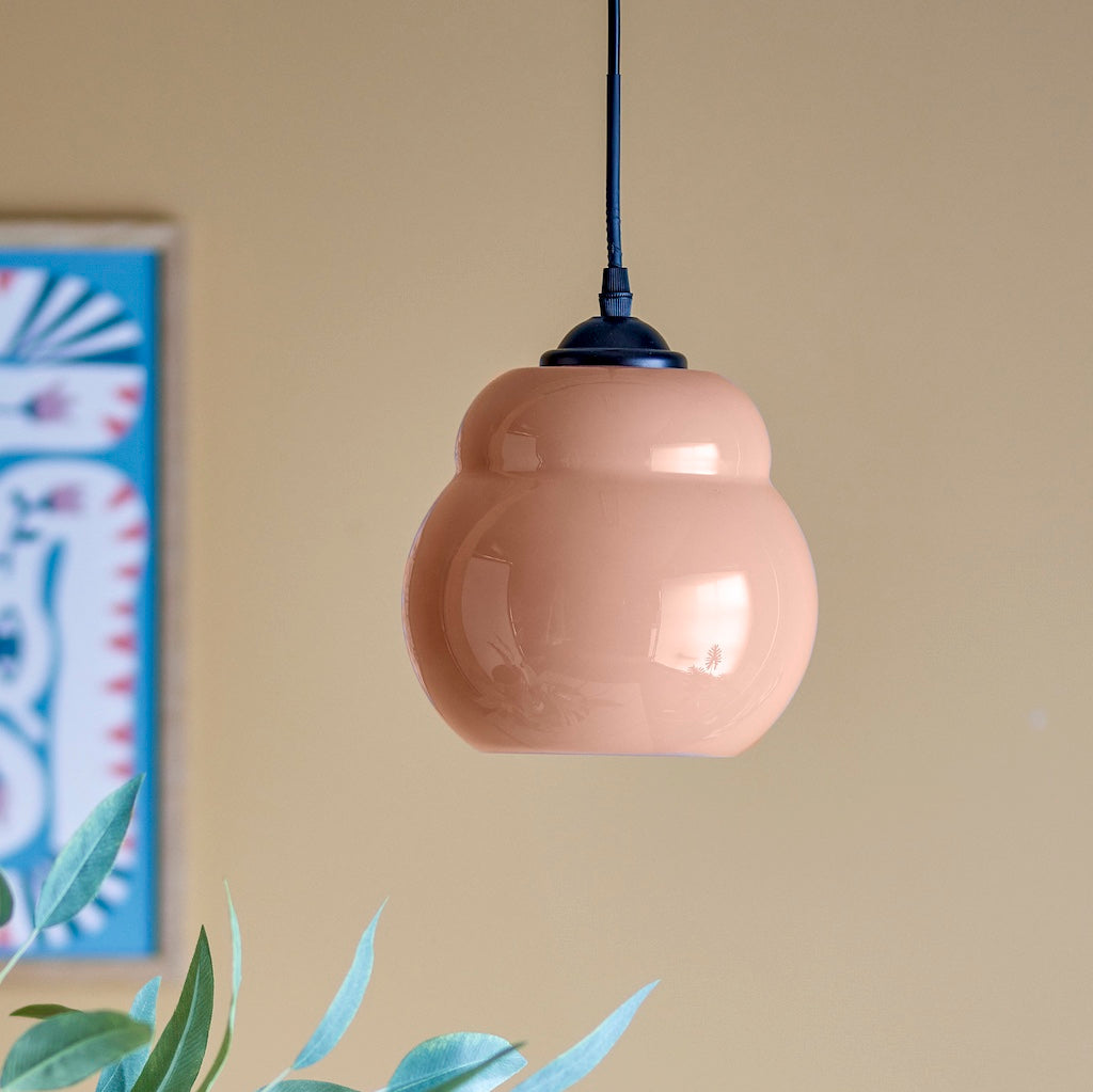 Motella Glass Pendant Light in Pink by Bloomingville – Idyll Home