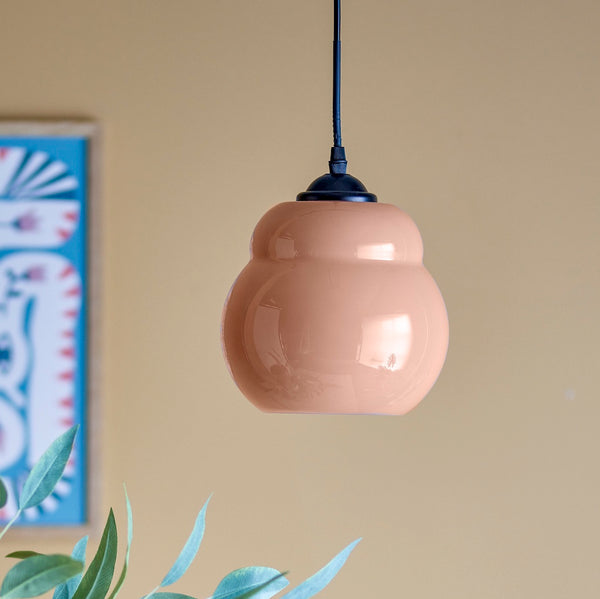 Motella Glass Pendant Light in Pink by Bloomingville