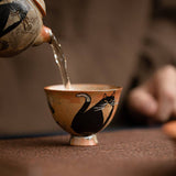 Gohobi Handmade Black Ink Hand-painted Cat